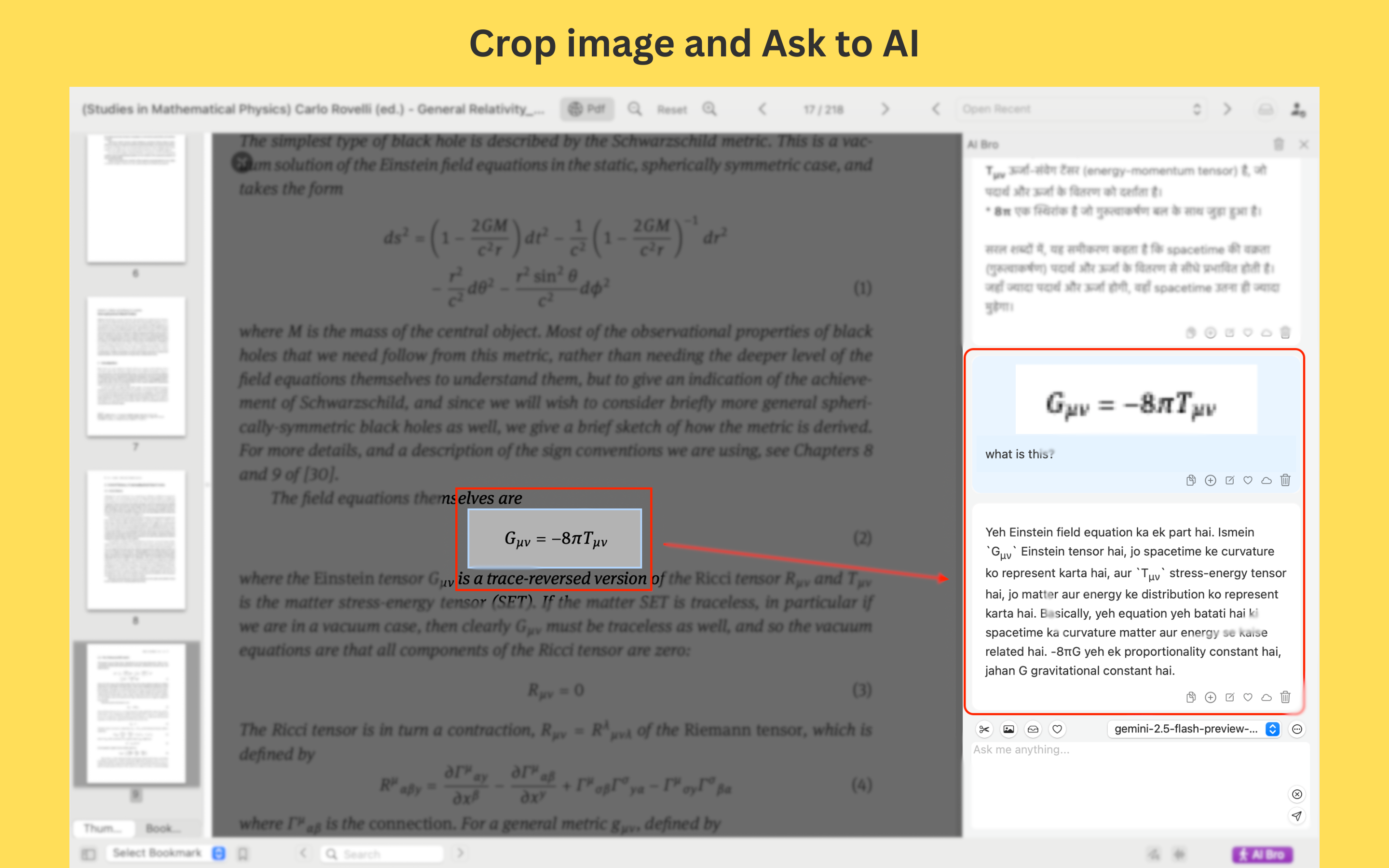 Crop and ask AI feature